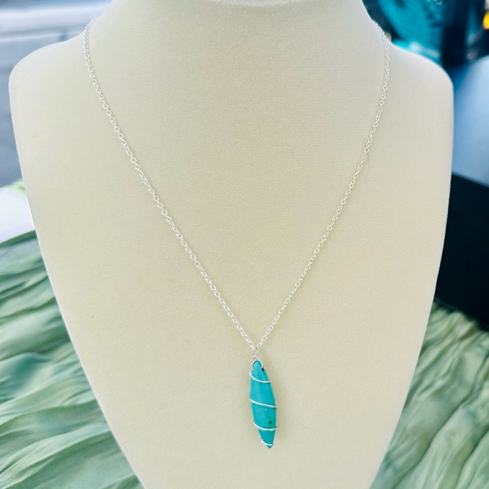 Sterling Silver and Turquoise Pendant Necklace